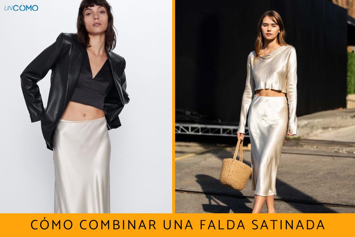 Cómo combinar una falda satinada