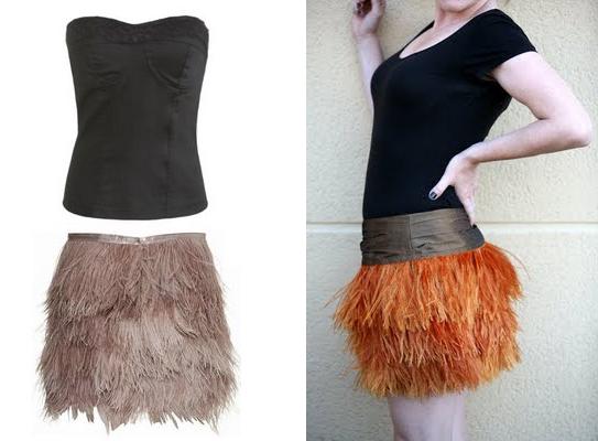 Cómo combinar faldas de plumas - Paso 1
