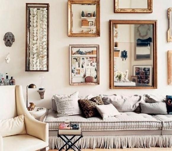 Ideas para decorar paredes de forma original - Decorar las paredes con espejos 