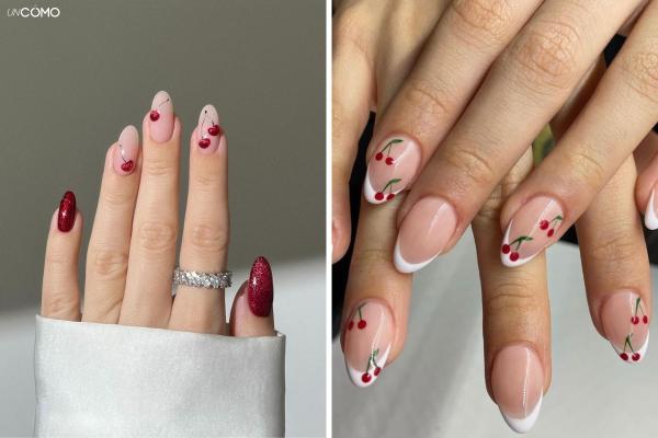 Uñas de frutas: ideas de diseños para lucir las fruity nails - Uñas de cerezas
