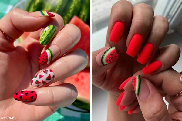 Uñas de frutas: ideas de diseños para lucir las fruity nails - Uñas de sandía