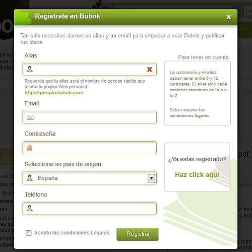 Cómo publicar mi libro gratis online con Bubok - Paso 2