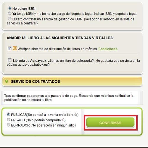 Cómo publicar mi libro gratis online con Bubok - Paso 7