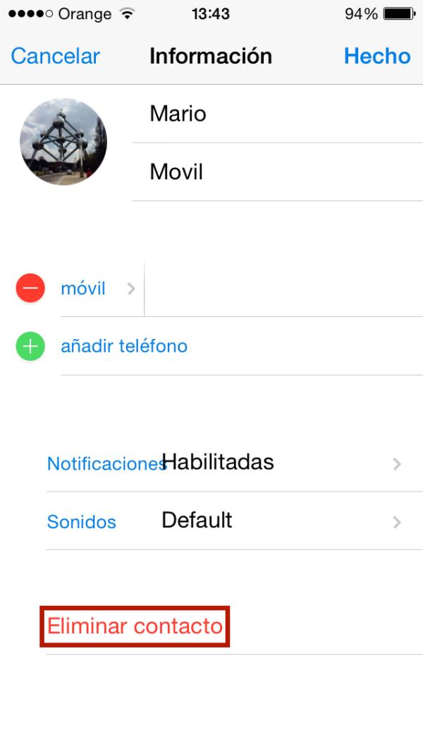 Cómo eliminar un contacto de Telegram  - Paso 4