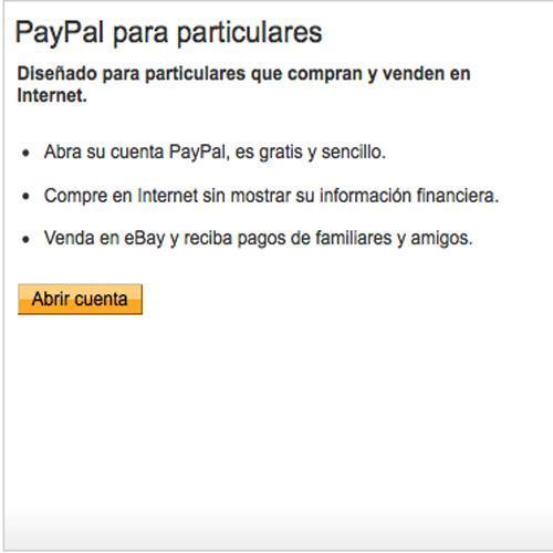 Cómo registrarse en PayPal como particular - Paso 2