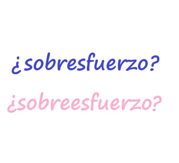 Cómo se escribe sobresfuerzo o sobreesfuerzo