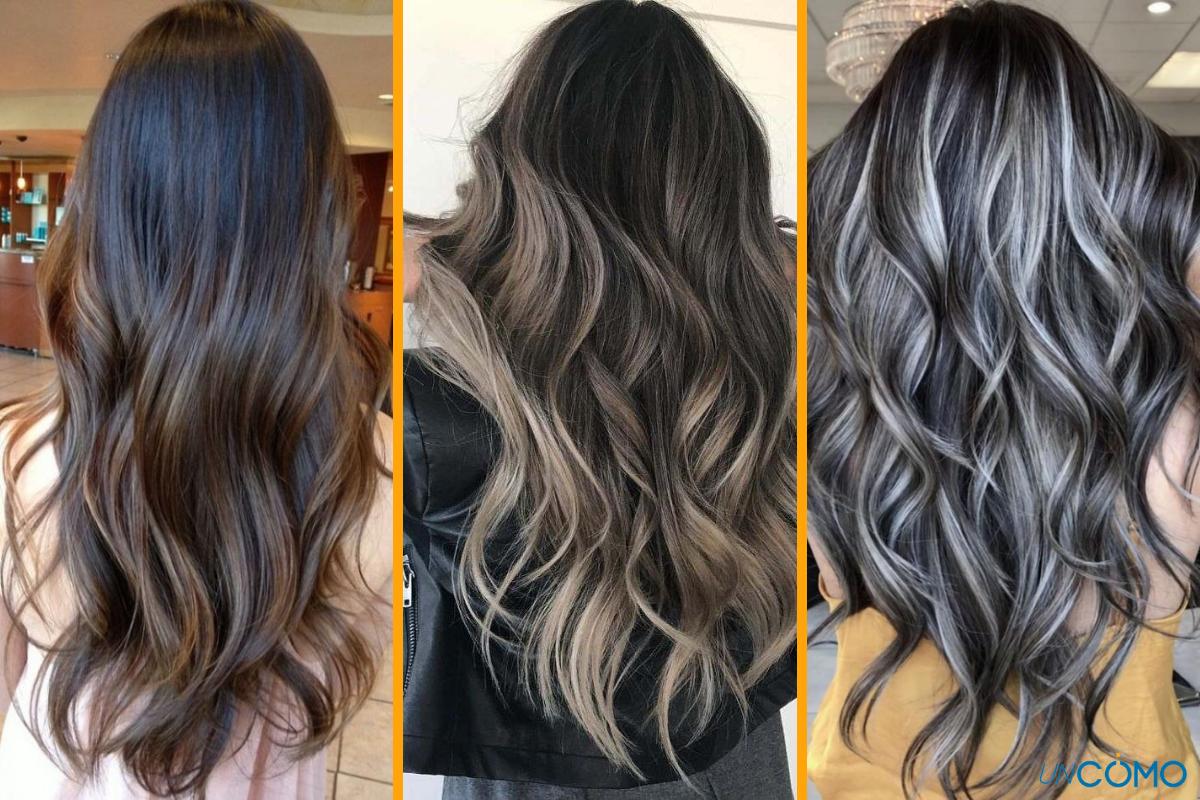 Tipos de mechas en pelo negro