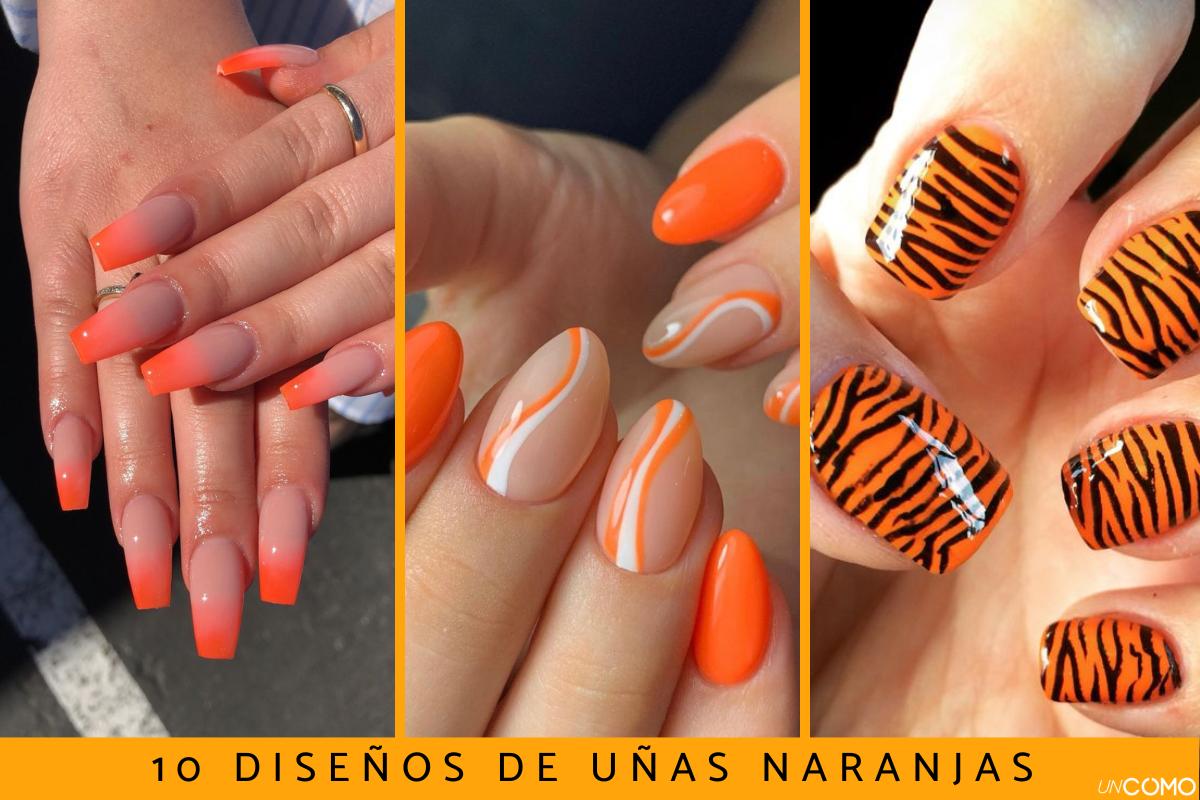 Diseños de uñas naranjas para una manicura de verano vibrante