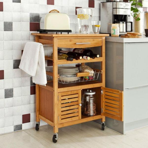 Ingeniosos muebles para ahorrar espacio - Carrito que sirve de mesa auxiliar 