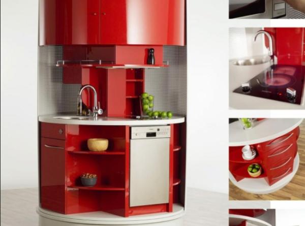 Ingeniosos muebles para ahorrar espacio - La cocina giratoria