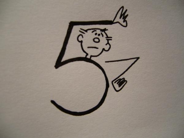 Cómo dibujar el número 5 de forma original - Paso 3