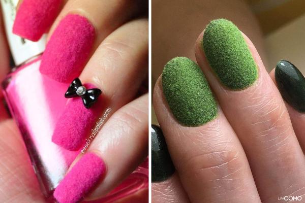 Uñas de Fin de Año: diseños para Nochevieja que te harán lucir espectacular - Uñas con efecto terciopelo