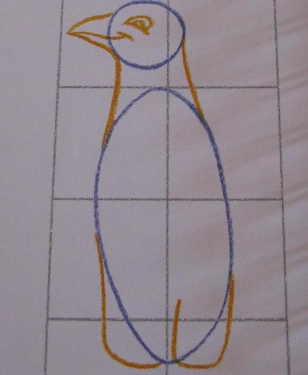 Cómo dibujar un pingüino - Paso 2