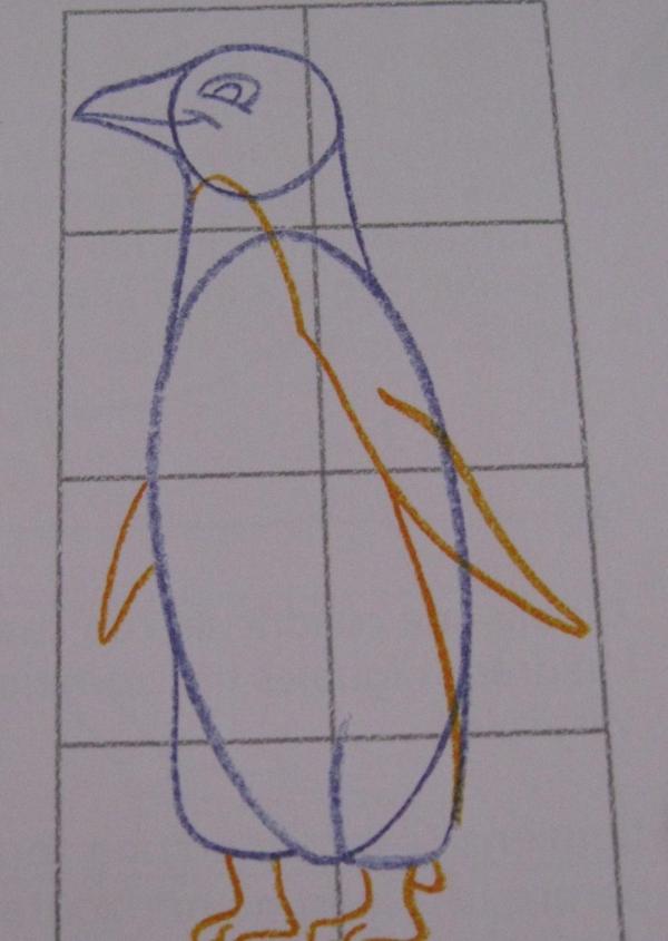 Cómo dibujar un pingüino - Paso 3