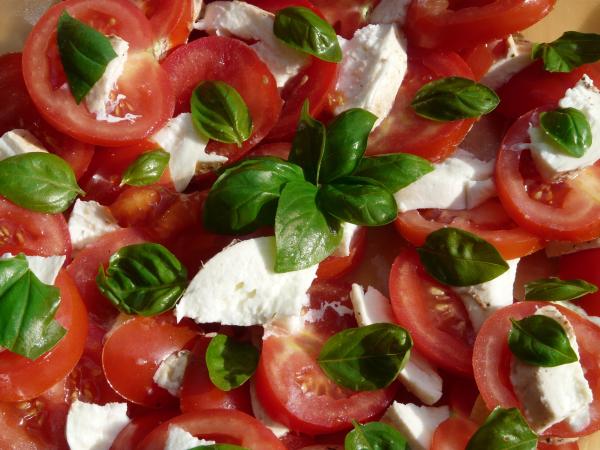 Tapas fáciles y rápidas para cumpleaños de adultos: 30 ideas fáciles, rápidas y originales para triunfar - Bruschettas de tomate y albahaca