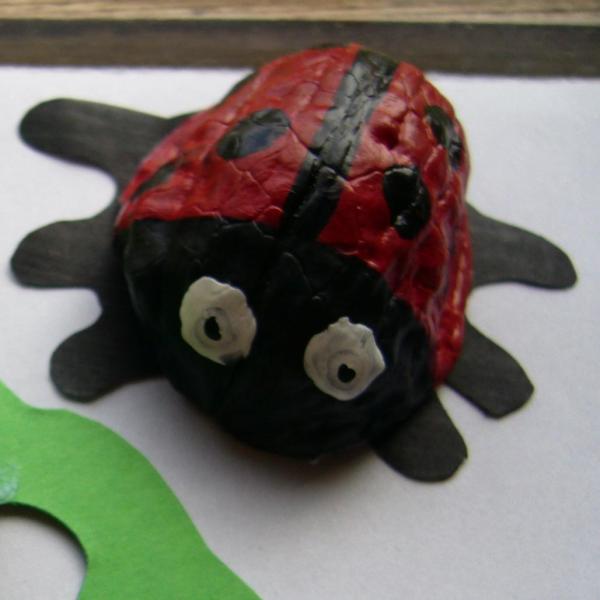 Cómo hacer una mariquita con una nuez