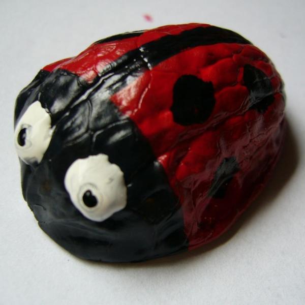 Cómo hacer una mariquita con una nuez - Paso 3