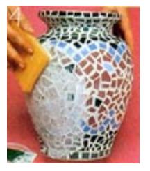 Cómo hacer un mosaico en un jarrón - Paso 4