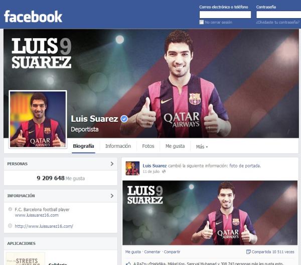 Cómo contactar con Luis Suárez - Contactar con Luis Suárez en Facebook 