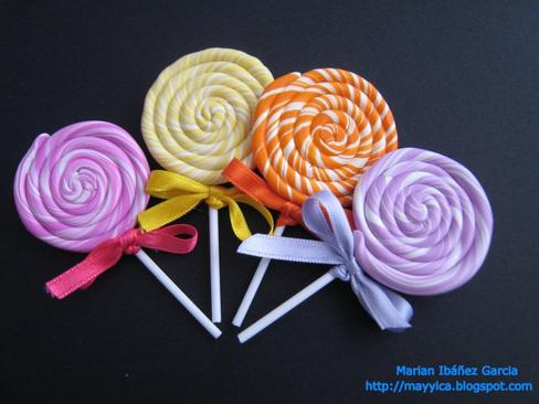 Cómo hacer broches de fimo - Broches de piruletas de fimo