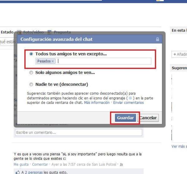 Cómo esconderse de amigos pesados en el chat de Facebook - Paso 5