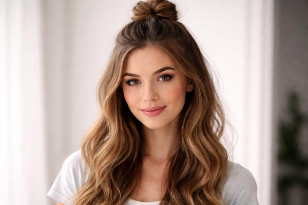 Las mejores ideas de peinados sencillos para hacer en casa - Half bun o moño medio