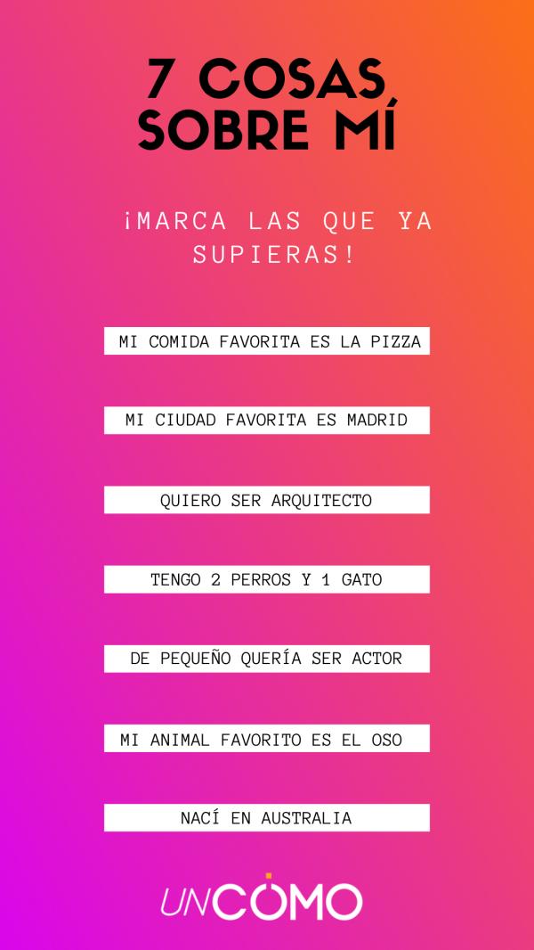 20 cadenas para Instagram - 7 cosas sobre...