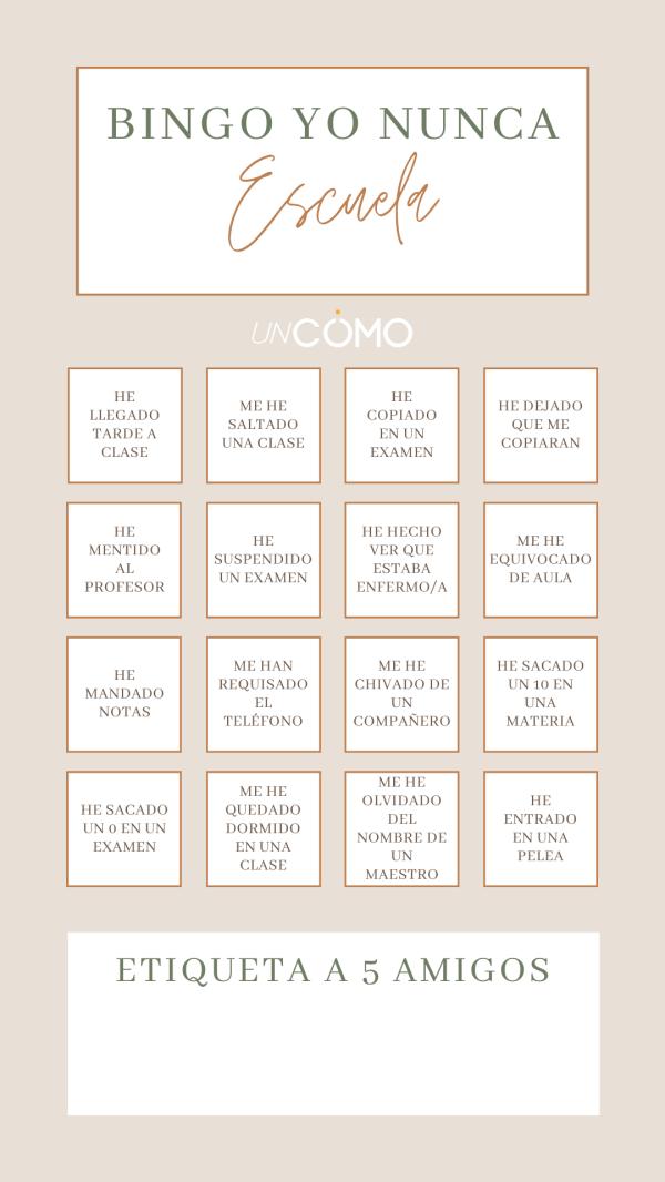 20 cadenas para Instagram - Bingo 