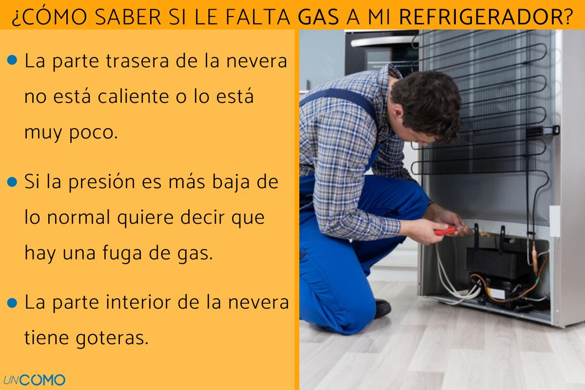 Cómo saber si le falta gas a un refrigerador