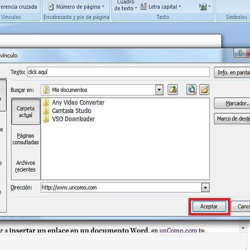 Cómo insertar un enlace en Microsoft Word - Paso 3