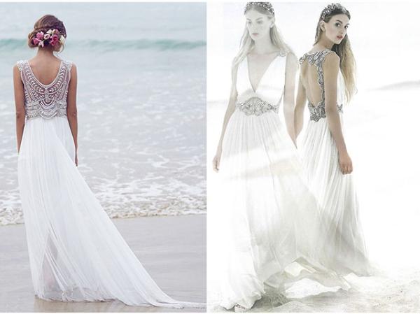 Cómo elegir el vestido de novia para una boda en la playa - Vestidos de novia para la playa sencillos