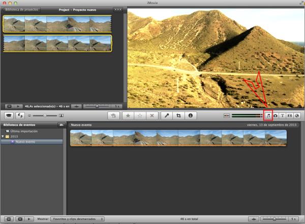 Cómo añadir música a un vídeo en iMovie - Paso 1