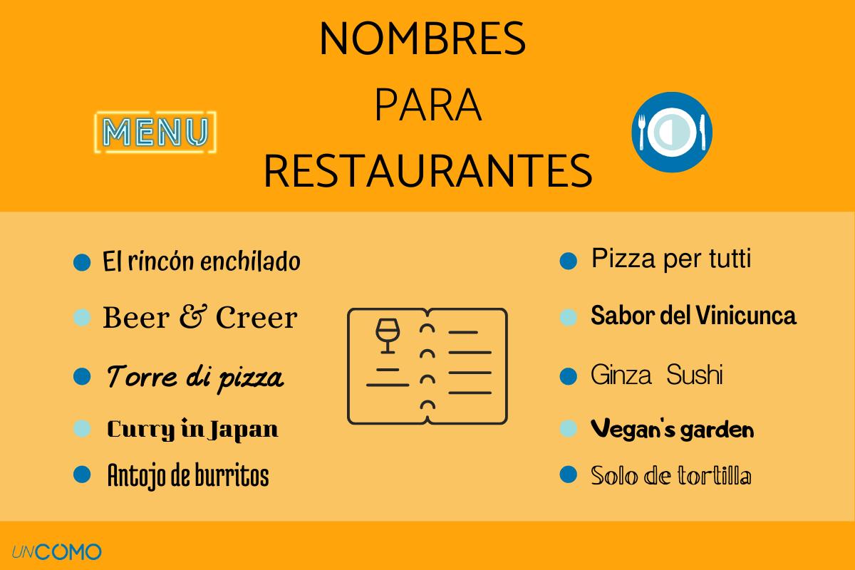 Nombres para restaurantes