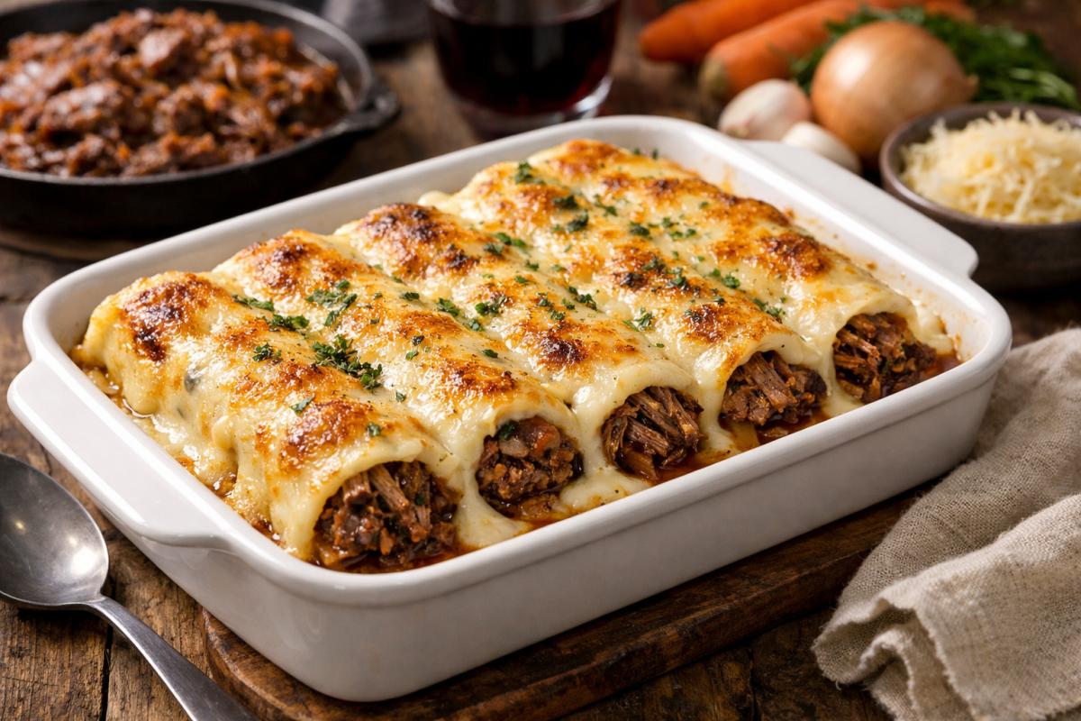 Cómo hacer canelones de carrillera: receta deliciosa