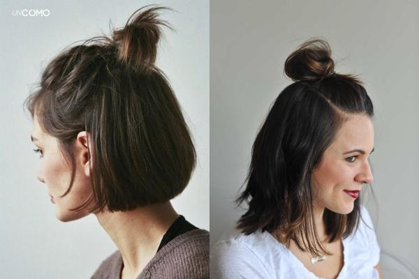 Cómo peinar el pelo corto despeinado: las mejores ideas - Mini recogido despeinado