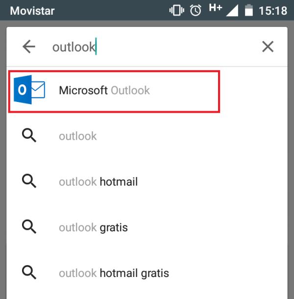 Cómo acceder a mi correo electrónico Outlook en Android - Paso 1