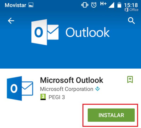 Cómo acceder a mi correo electrónico Outlook en Android - Paso 2