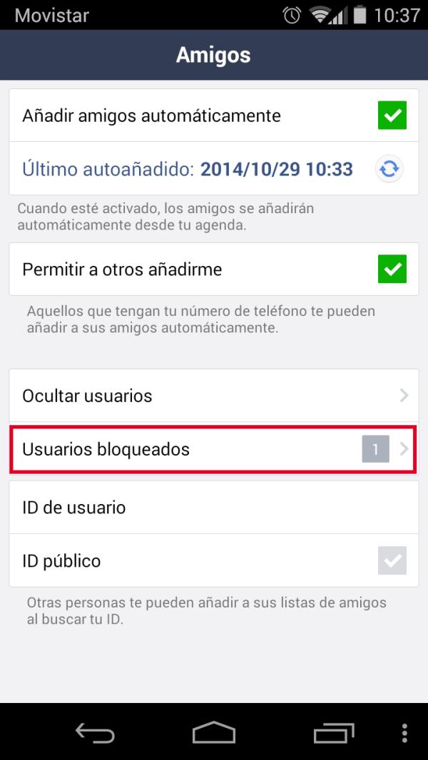 Cómo desbloquear a alguien en LINE - Paso 4