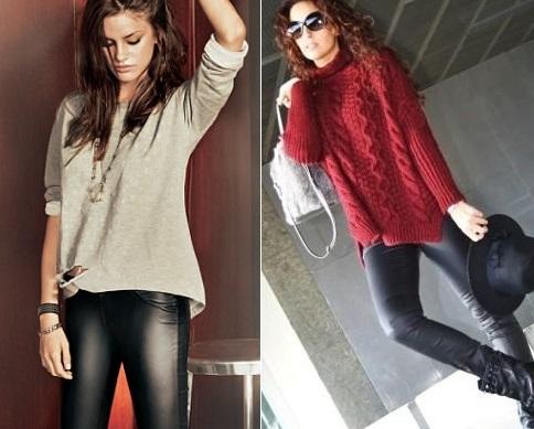 Cómo combinar unos leggins de cuero - Leggins de cuero + jersey oversize 