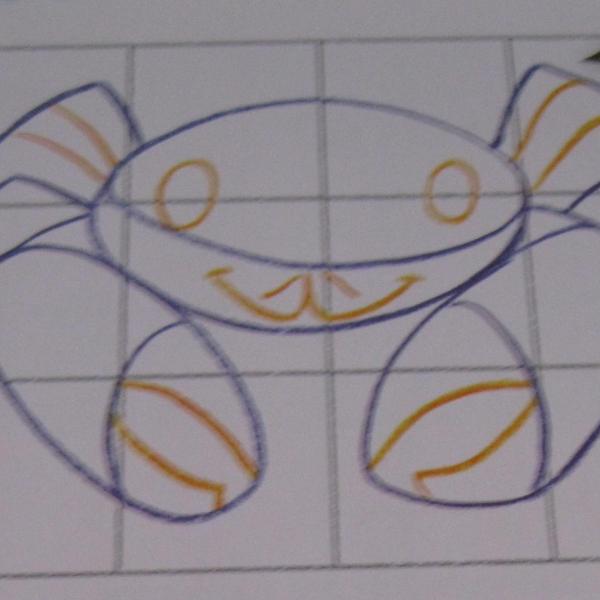 Cómo dibujar un cangrejo - Paso 3