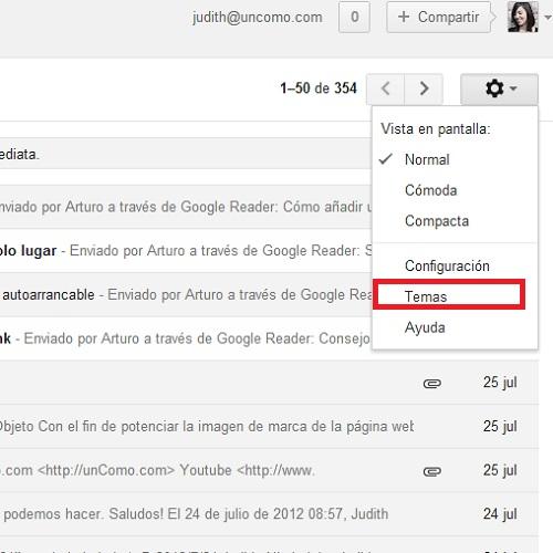 Cómo añadir mi propia fotografía como fondo de GMail - Paso 2
