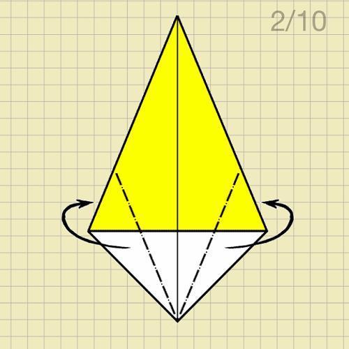 Cómo hacer una campana de origami - Paso 2