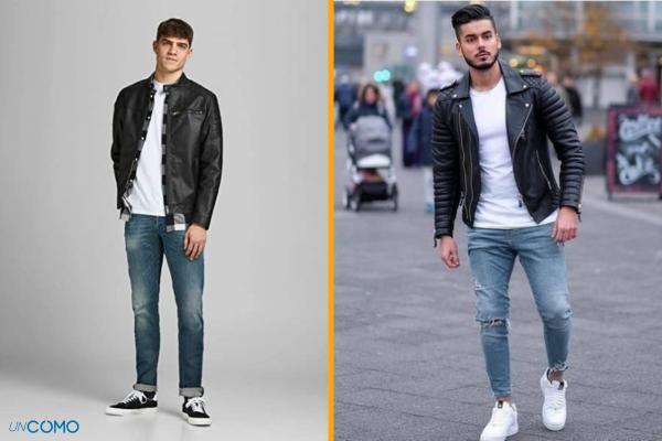 Chaqueta de piel negra hombre best sale