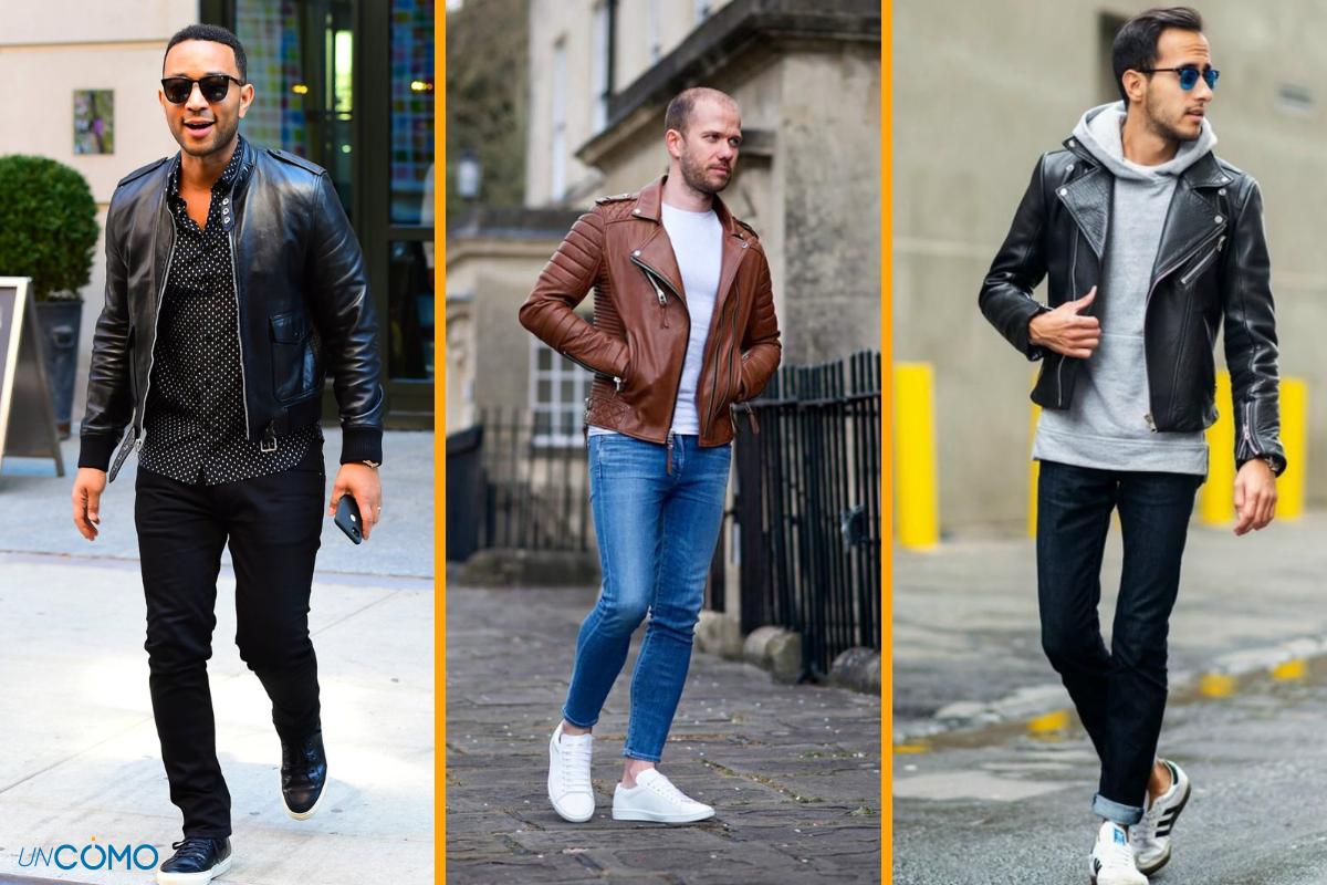 Cómo combinar una chaqueta de cuero para hombre