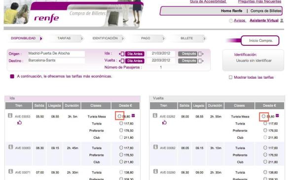 Cómo comprar billetes de ave - Paso 3
