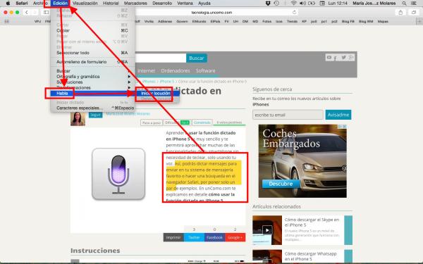 Cómo hacer que Mac lea un texto - Paso 3