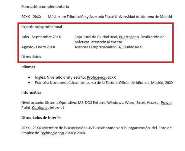Cómo hacer un currículum vitae cronológico inverso - Paso 5