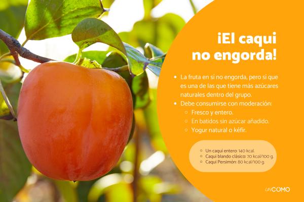 ¿El caqui engorda? Descubre cuántas calorías tiene esta fruta