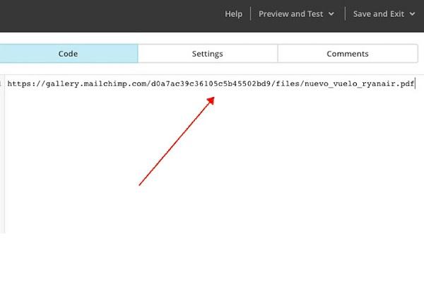 Cómo adjuntar archivos en Mailchimp - Paso 6
