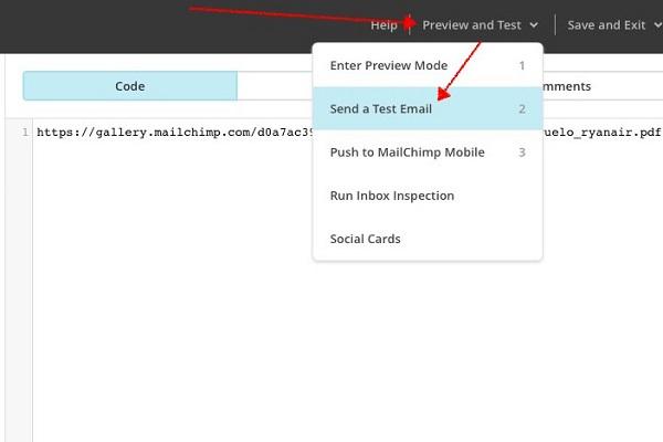 Cómo adjuntar archivos en Mailchimp - Paso 7